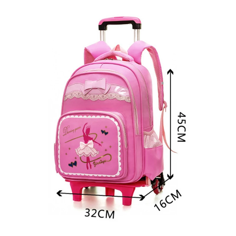 Детский рюкзак-тележка для девочек Luggag школьные ранцы на колесиках детей