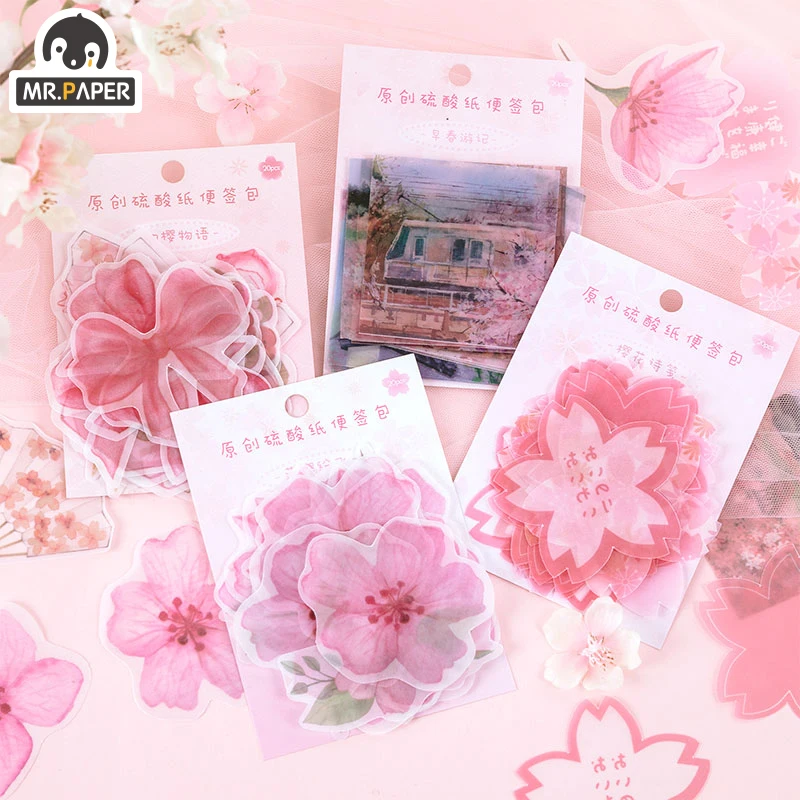 Mr.Paper японские подушечки для записей с листьями Sakura Kawaii Litmus оригинальные
