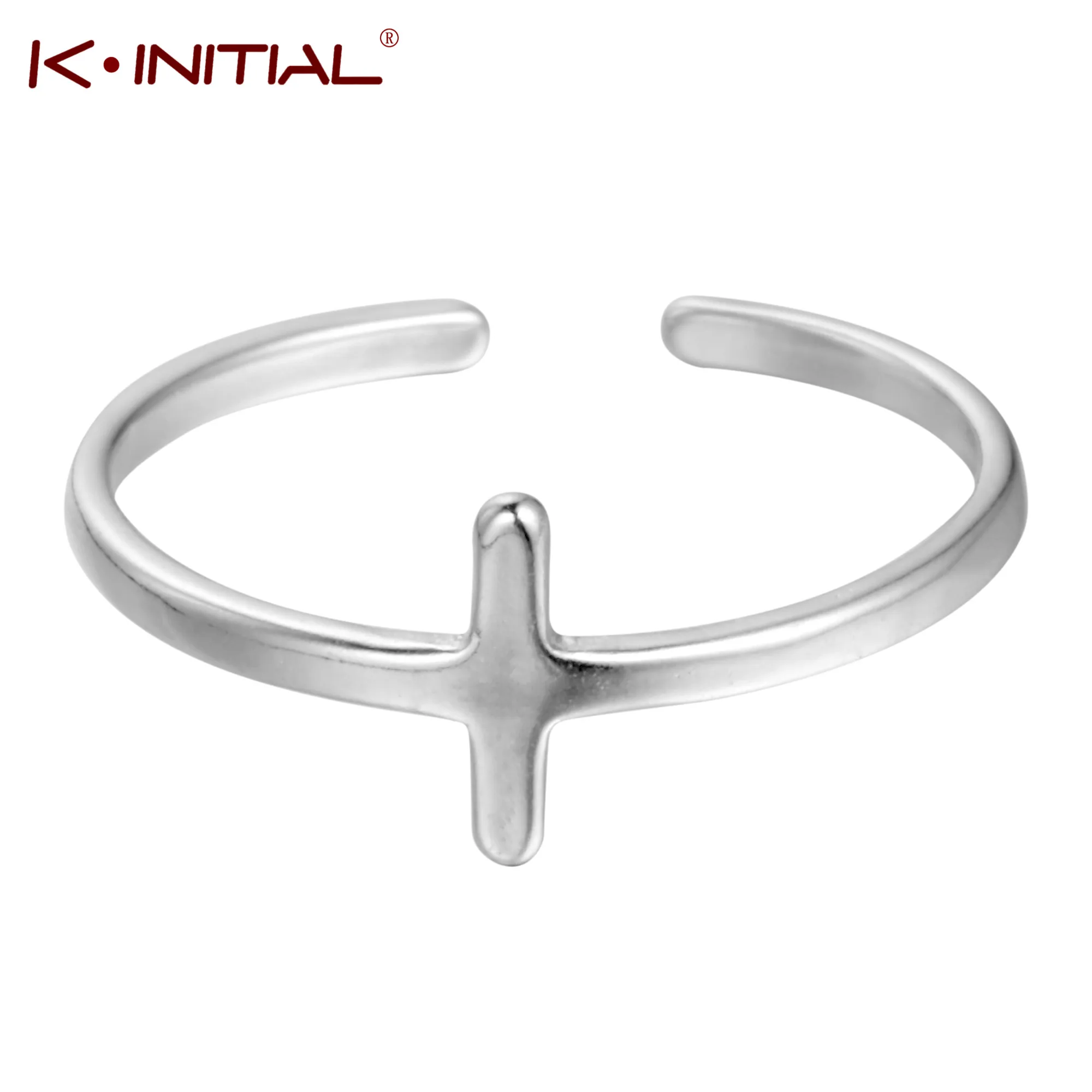 Kinitial минималистичное кольцо с боковым крестом ювелирное изделие модное