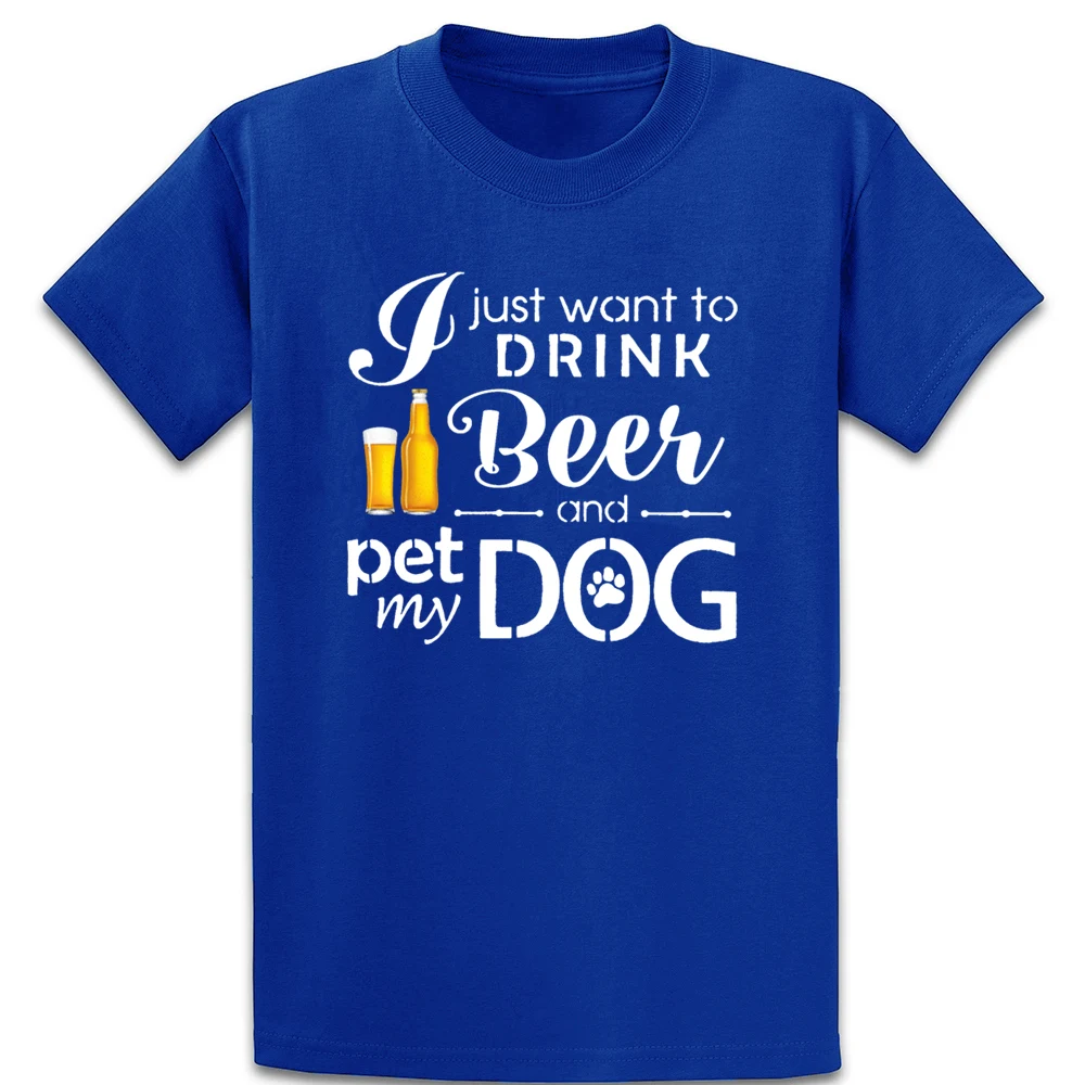 Футболка с надписью I Just Want Drink Beer And Pet My Dog футболка рисунком сумасшедшего размера