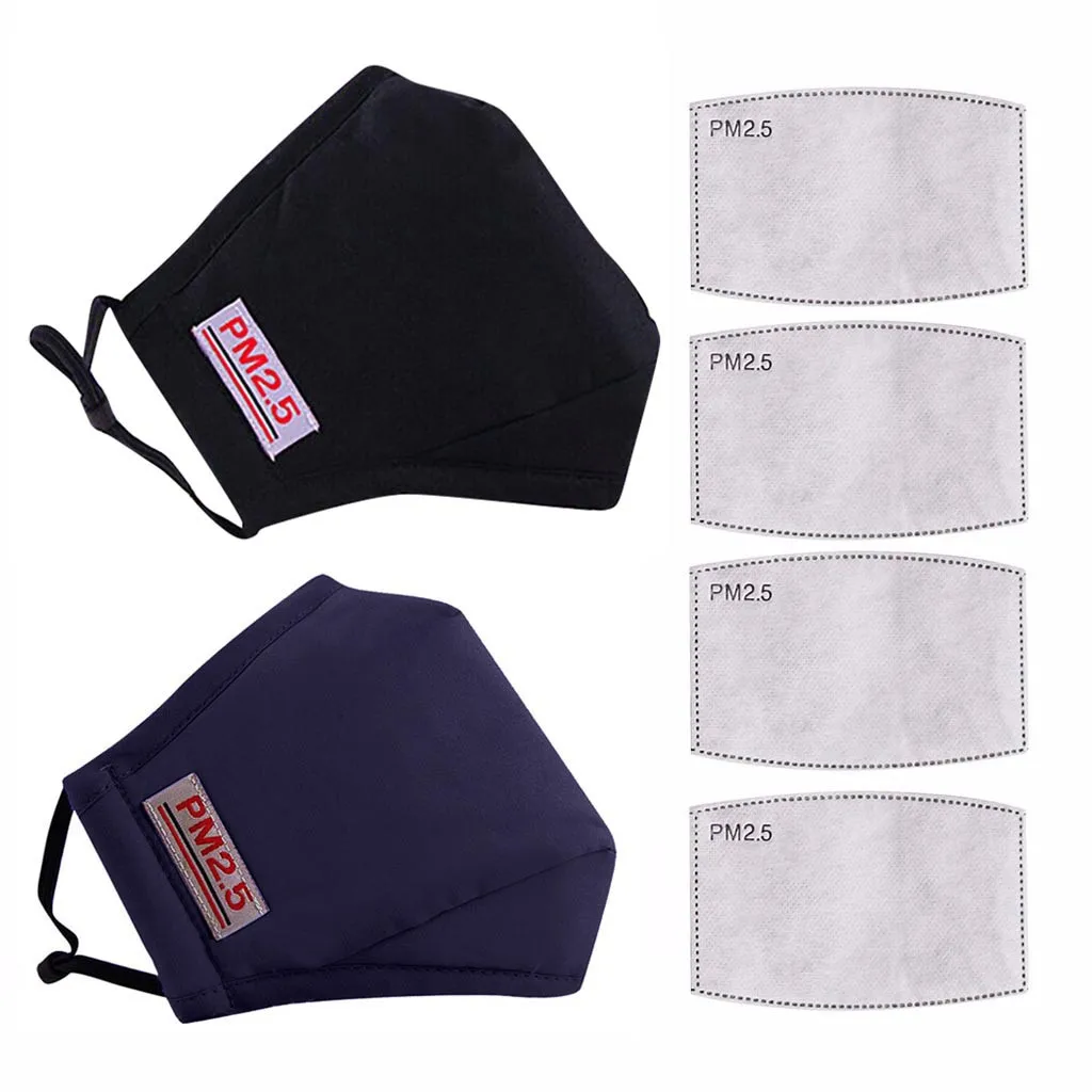 

In Stock Men Women PM2.5 Mscara Anti-dust Reusable Cotton Facemask Mouth Cover Actived Carbon Filter Topmask Cover Mascaras