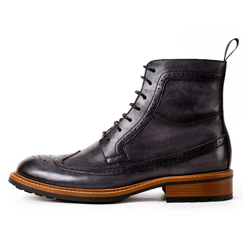 Винтажные Дизайнерские Мужские ботинки в стиле милитари для верховой езды из