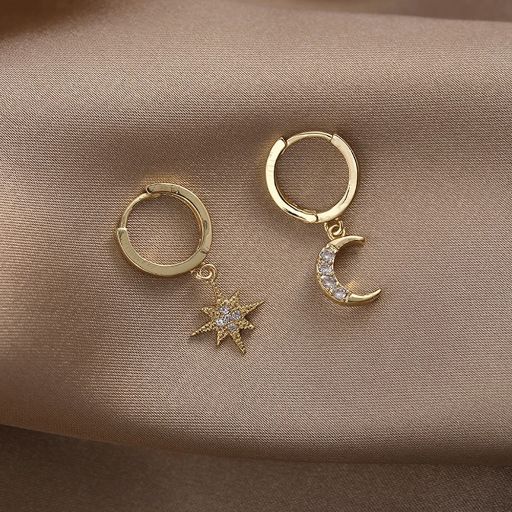 Асимметричные необычные женские серьги из нержавеющей стали серьги-капли со