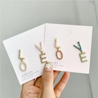 fashion woman love earrings luxury letter pearl party earrings jewelry