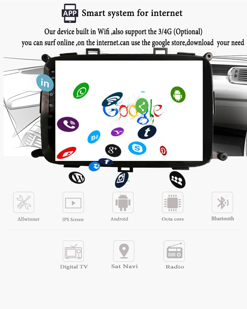 Octa Core 1024*600 Android 9,1 64 г подходит для KIA CARENS 2013 автомобильный DVD плеер навигации gps 4G радио головное устройство