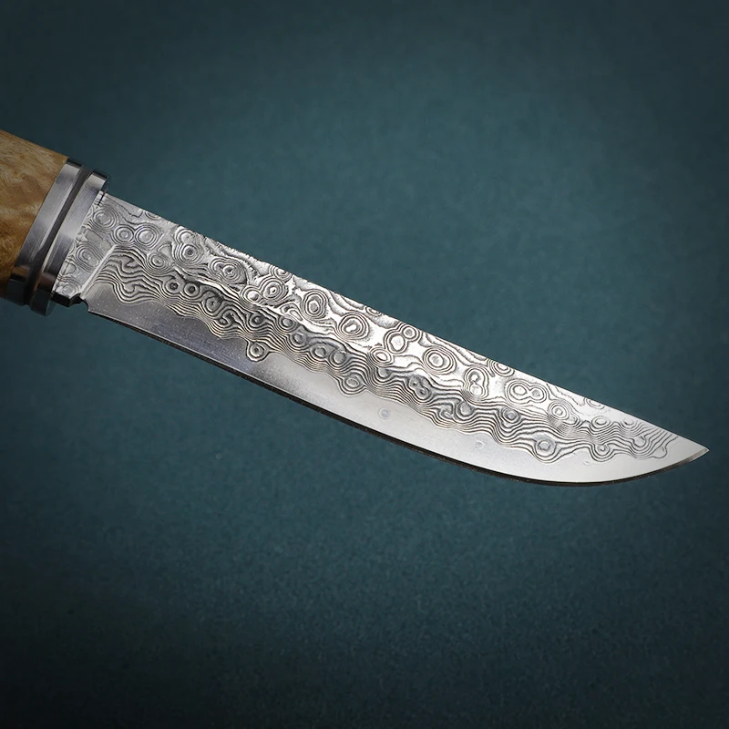 Японский нож ALVELY из дамасской стали с фиксированным лезвием высококачественный