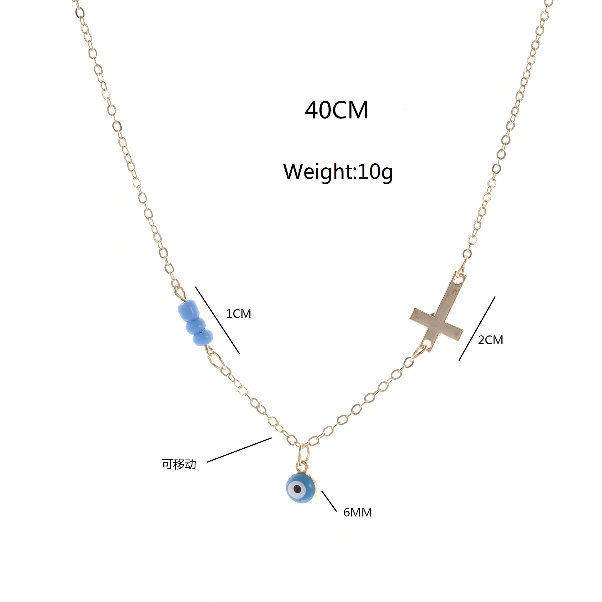 

HebeDeer Cross Necklaces Jewelry Lady Trendy Yellow Gold Color Trendy Beads Simple Necklace Chain Women Collares Collier