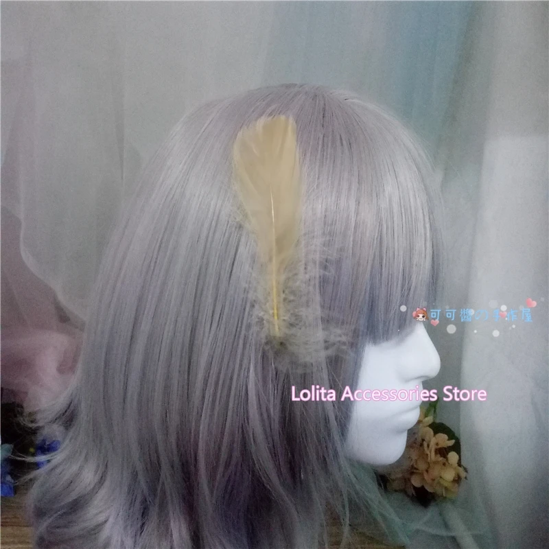 

Women's Cosplay Lolita Dark Girl Gothic Hairpin with Feather edge Clip Hair accessories Super Fairy Hair Clip Prop Headdress