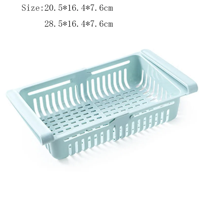 

1PC Adjustable Stretchable Fridge Organizer Drawer Basket Refrigerator Pull-out Drawers Fresh Spacer Layer Storage Rack