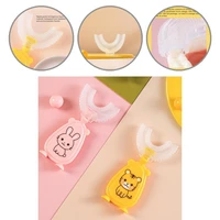 bite resistant silicone lightweight u shaped child toothbrush for travel