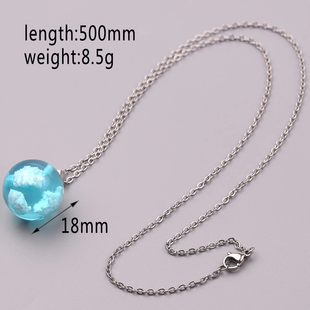 Ожерелье женское с подвеской в виде круглой Луны и шара из смолы|Ожерелья