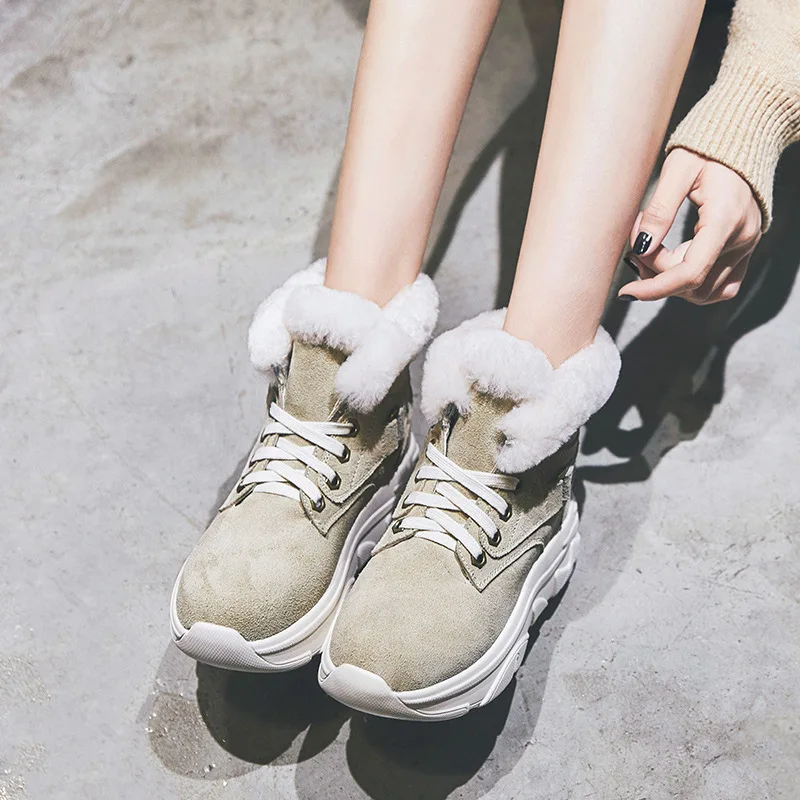 SWONCO/обувь из натуральной кожи женские зимние ботинки черные кроссовки на