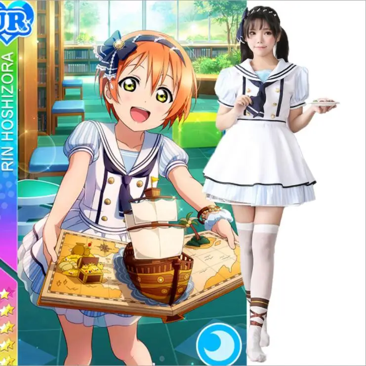 Слоновая кость Love live Lovelive Umi Kotori Nico Rin Eli пиратский костюм для косплея Костюм Моряка - Цвет: Слоновая кость