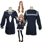Школьная форма тигрового дракона из аниме Toradora, костюм для косплея Aisaka Taiga, полный комплект, матросский костюм, платье (топ + юбка + галстук-бабочка)