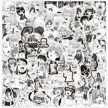 10/50/100PCS Black and White Sexy Girls Stickers  Laptop Guitar Luggage Waterproof Graffiti Cool Sticker Decal Kid Classic Toys