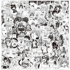 1050100pcs black and white sexy girls stickers laptop guitar luggage waterproof graffiti cool sticker decal kid classic toys free global shipping