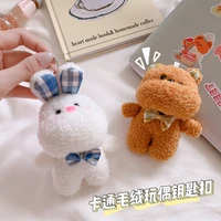 new fashion cute rabbit doll couple brooch key ring pendant couples car bag pendant girls anime keychain gift keyring jewelry