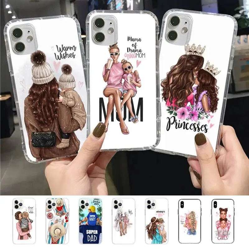 

Super Mama Girl Mom Boy Baby Phone Case for iPhone 11 12 13 mini pro XS MAX 8 7 6 6S Plus X 5S SE 2020 XR case