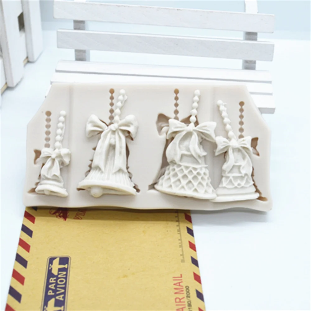 1 шт. рождественские колокольчики формы для торта силиконовые помадки