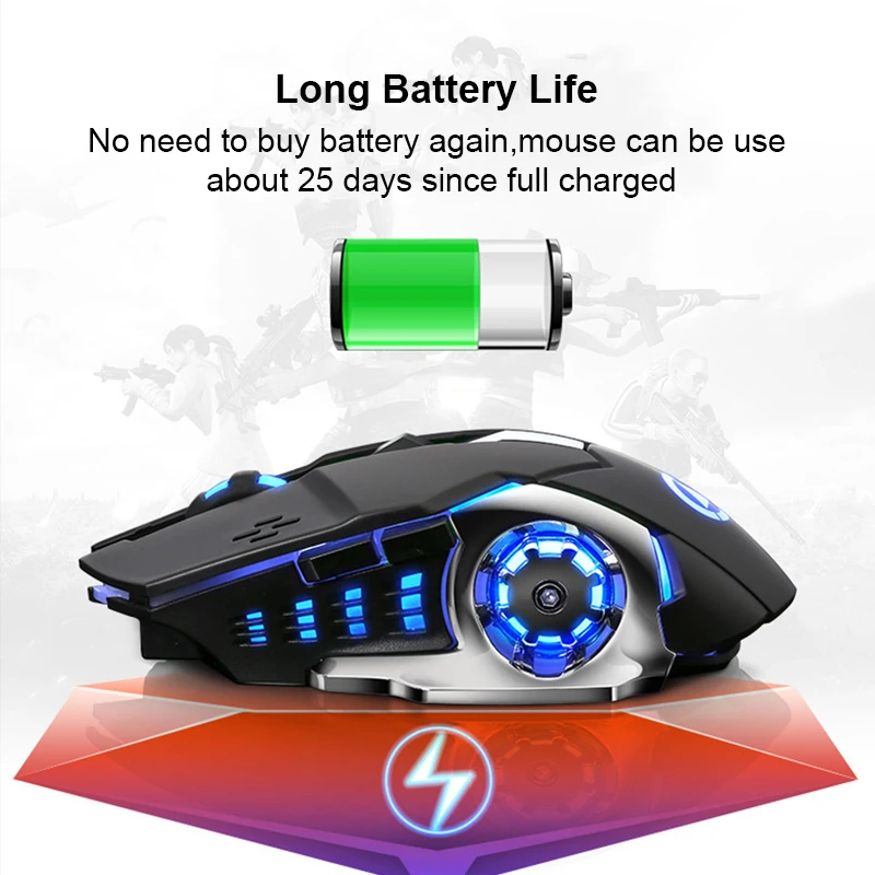 Беспроводная игровая мышь 2 4 ГГц USB 1600 DPI оптическая компьютерная эргономичные