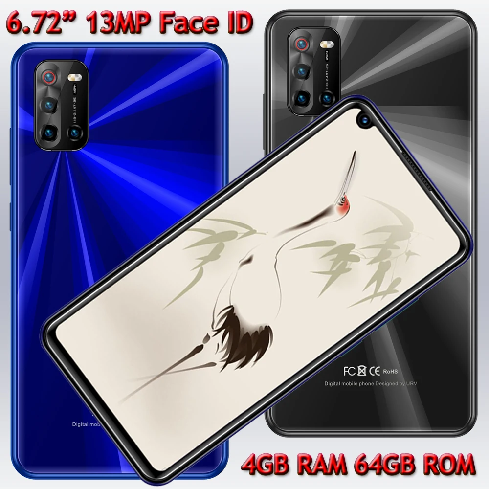 Разблокированный смартфон с распознаванием лица 5e 4 Гб ОЗУ + 64 ПЗУ экран 6 72 дюйма