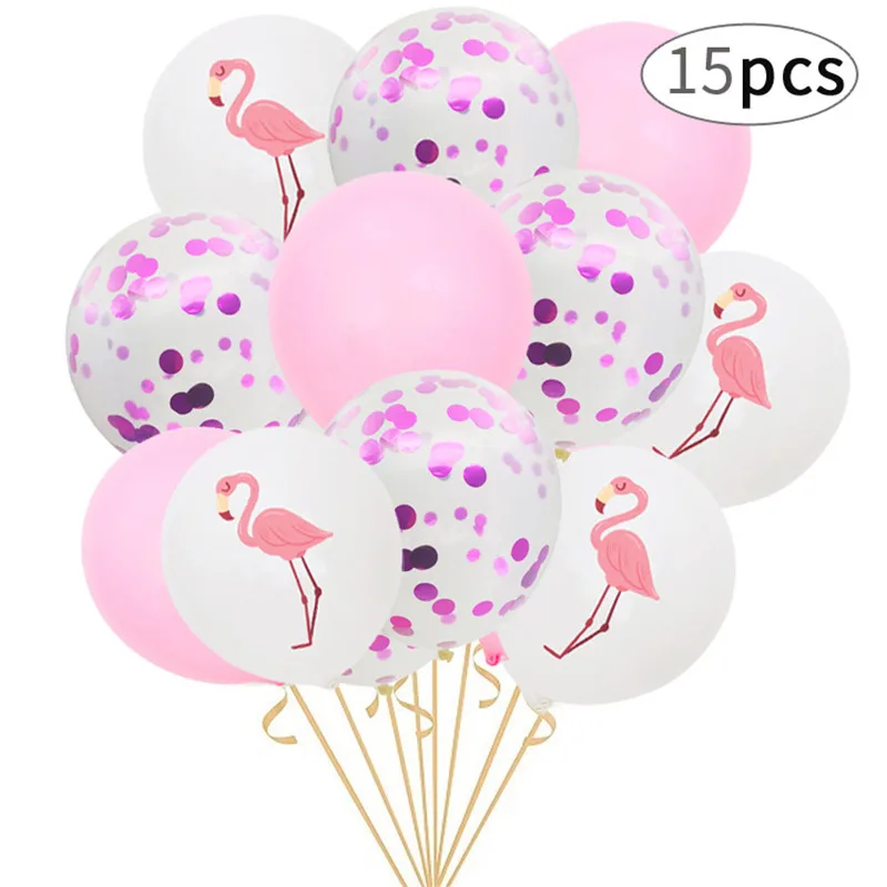 15 шт. латексные воздушные шары с принтом в виде фламинго и Золотых