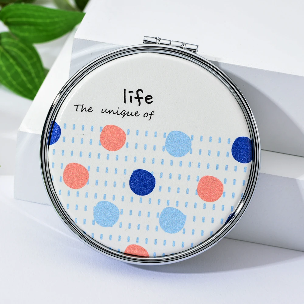 Vicney Синий Оранжевый Элемент геометрический узор новое портативное зеркало для