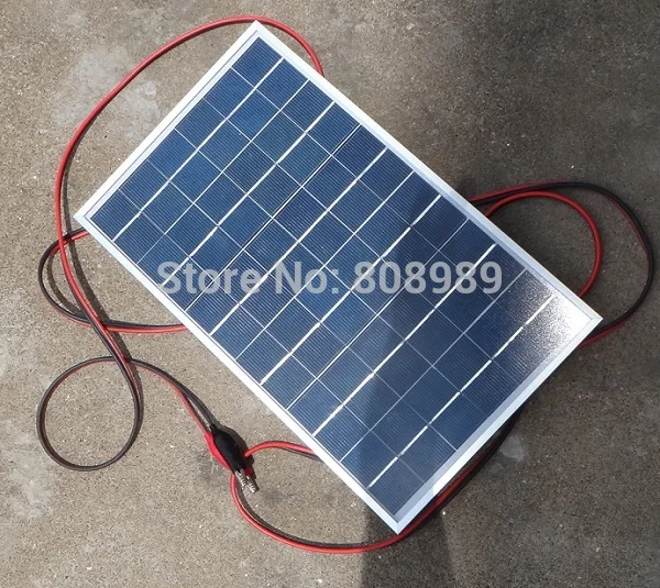

10W Polycrystalline Solar Panel+Crocodile Clip For 12V Car/Boat/Motor Battery Portable Solar Charger Free Shipping
