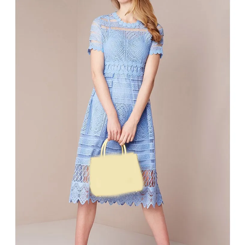 Женское кружевное платье в стиле пэчворк винтажное средней длины трапециевидной