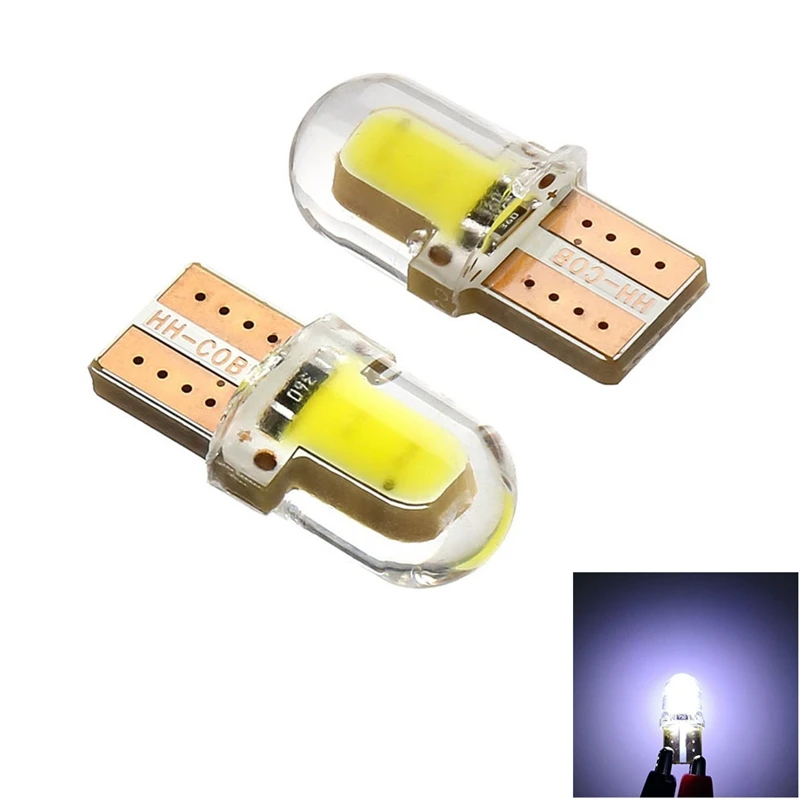 

10 шт. светодиодный светильник лампа W5W T10 COB 8SMD силиконовая короткая светодиодный льная Светодиодная лампа для парковки Автомобильная Лампа ...