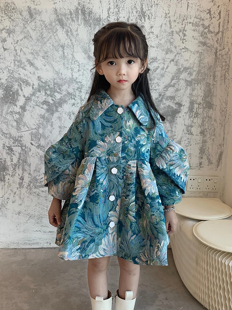 Пальто для девочек детская одежда верхняя маленьких на весну и осень новый стиль