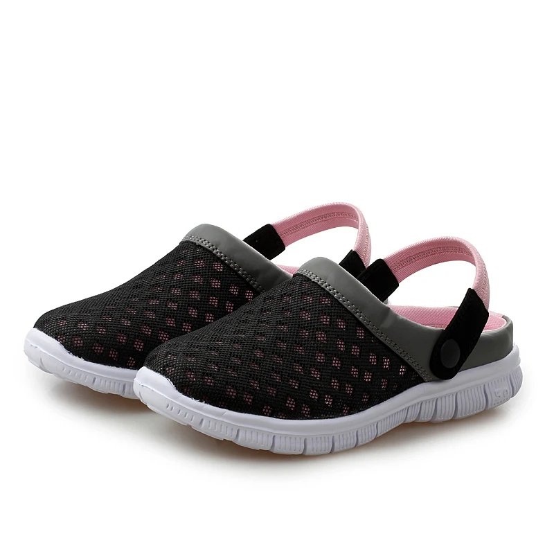 pink red Crocse Crocks/парные сандалии для бассейна; летняя Уличная обувь для пляжа; мужские садовые Сабо без застежек; Повседневная водонепроницаемая обувь для душа; Crock - Цвет: pink red