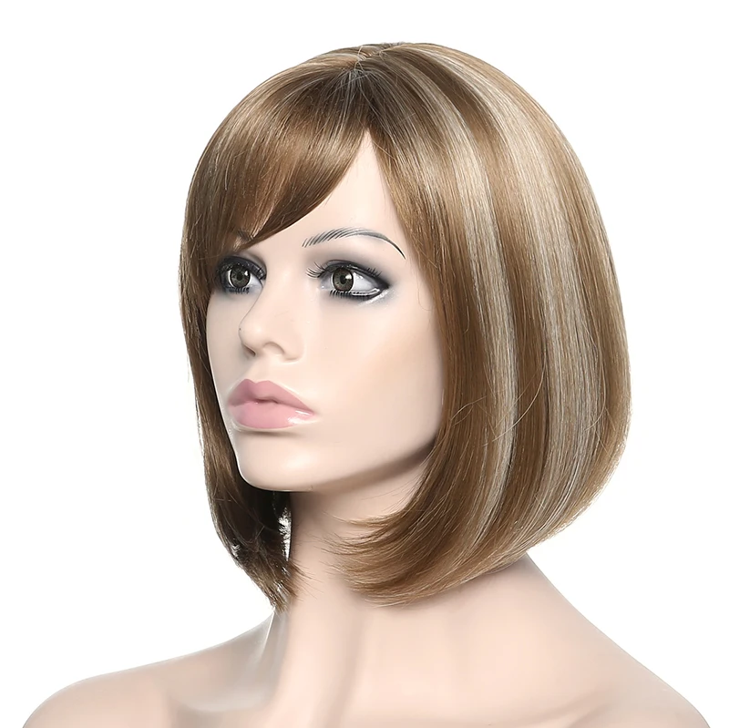Similler женский боб парик синтетические короткие прямые волосы термостойкие