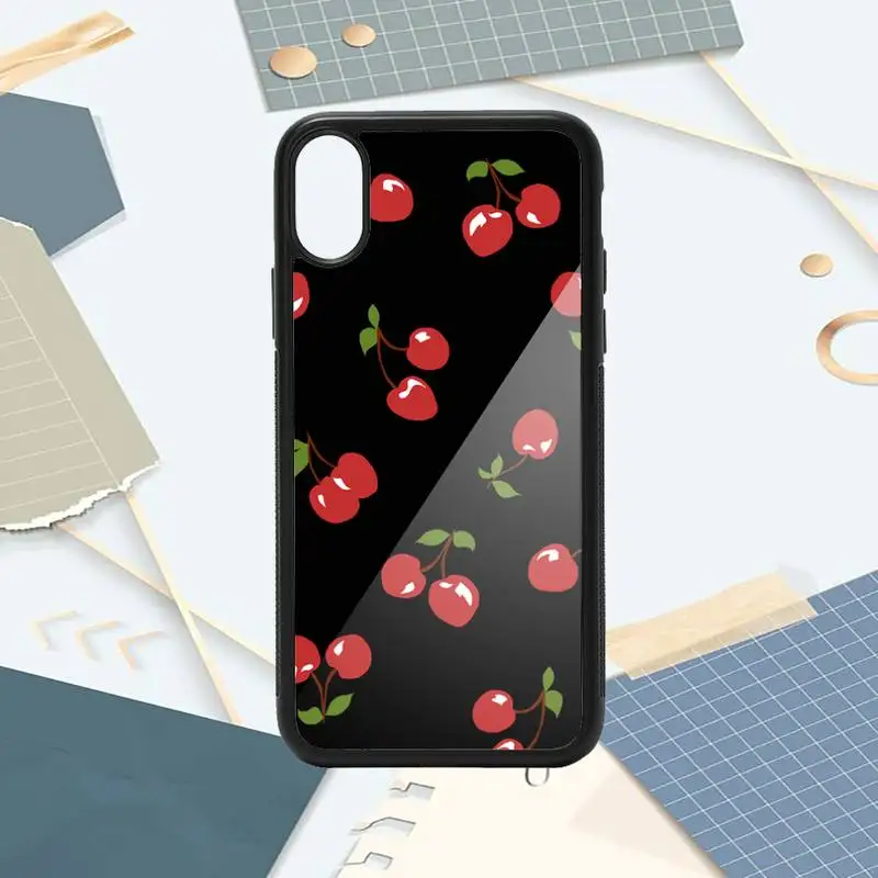 

Cherry Peach fruit pattern Phone Case PC for iPhone 11 12 pro XS MAX 8 7 6 6S Plus X 5S SE 2020 XR