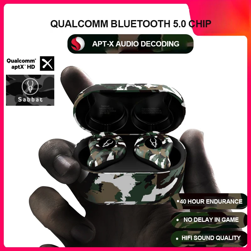 Беспроводная Bluetooth-гарнитура с шумоподавлением камуфляж наушник AptX Hi-Fi зарядным