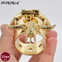 frrrk gold male chastity device bull skeleton metal cock rings steel bdsm penis cage bondage lock belt sissy sex toys products
