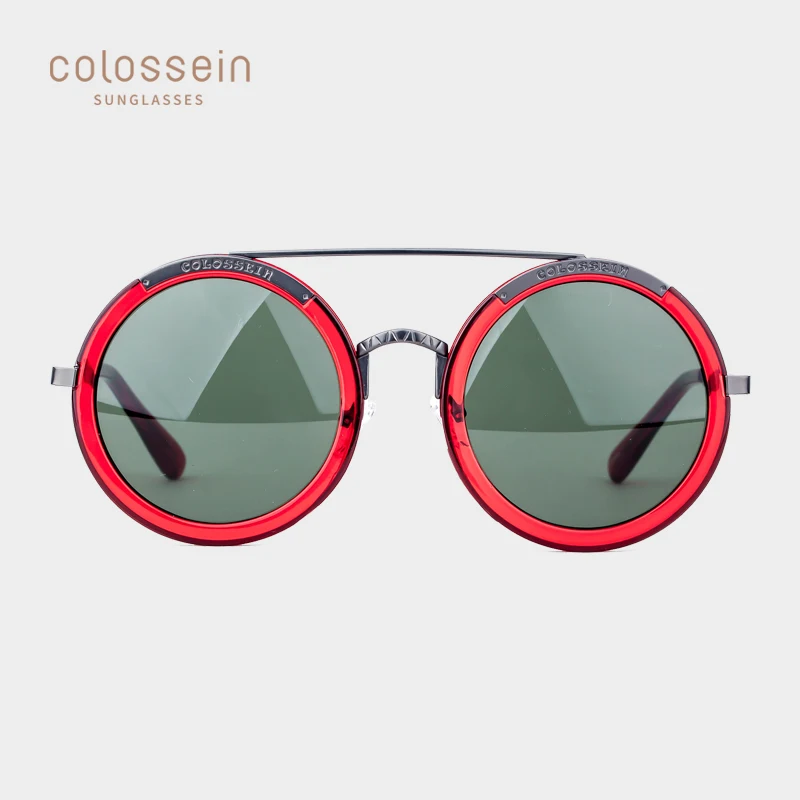 Солнцезащитные очки COLOSSEIN в круглой оправе для мужчин и женщин винтажные с