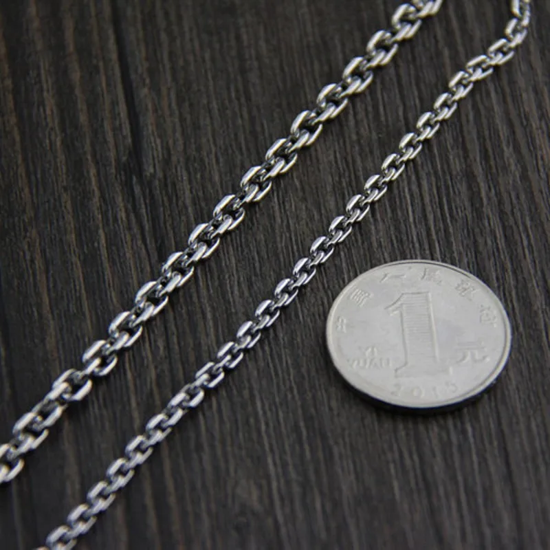 Цепочка унисекс из тайского серебра S925 пробы с крестом | Украшения и аксессуары