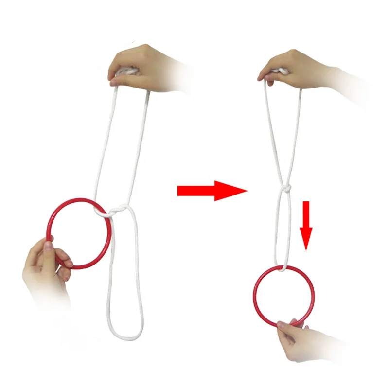 

Ring With Rope Magic Tricks Rope Through The Knot Magic Props Close Up Street Stage Mentalsim Magician Toys Illusions
