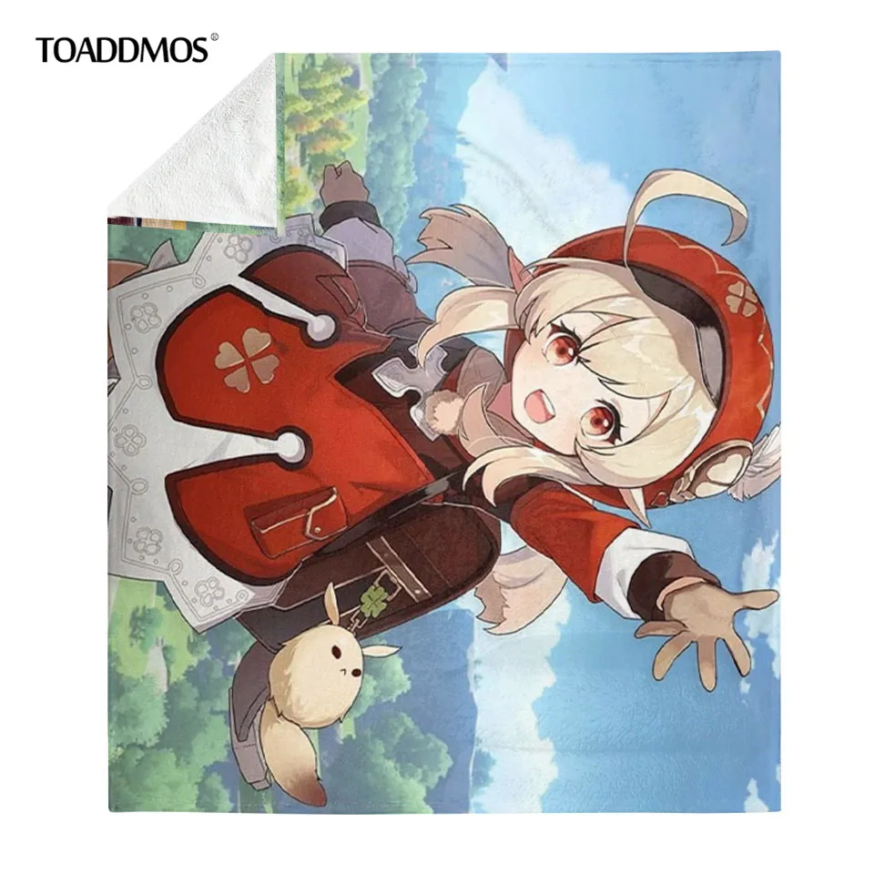 

Тонкое Флисовое одеяло TOADDMOS Genshin с ударным принтом для детей и взрослых, мягкое теплое покрывало для сна, домашнее постельное белье, простын...