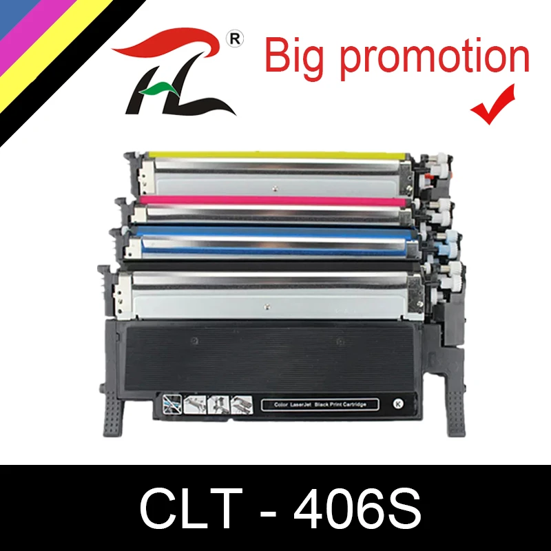 HTL совместимый тонер-картридж для samsung CLT-406S CLT-K406S C406S M406S Y406S CLP-360 365w 366W CLX-3305 C460FW 3306FN