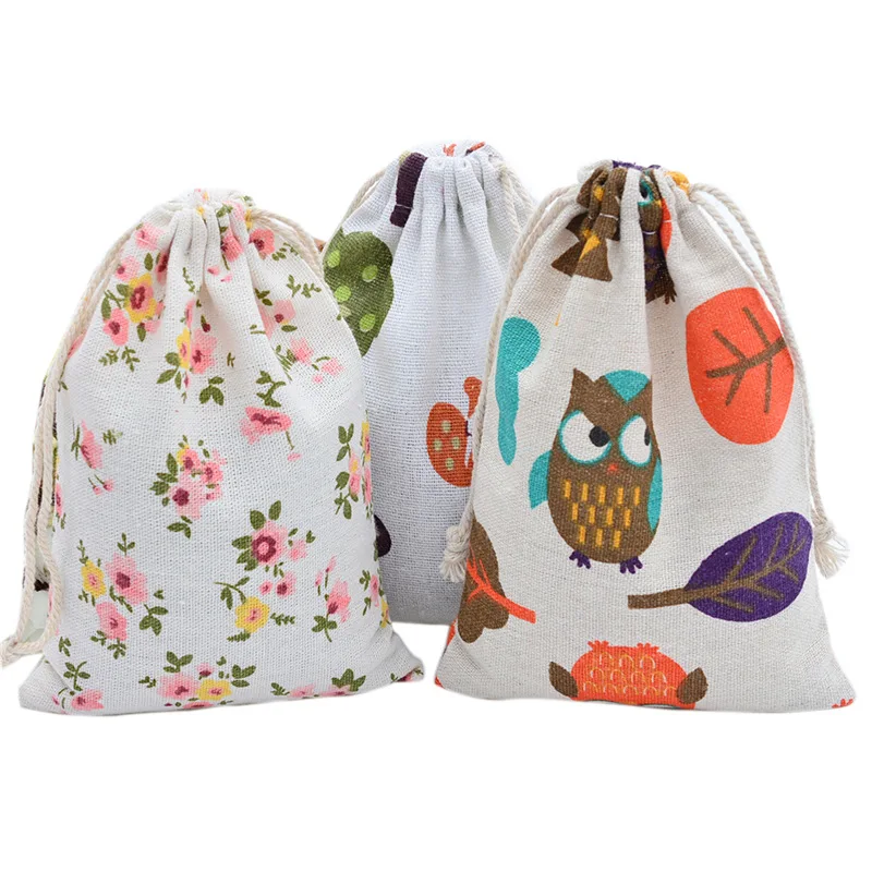Пакеты для ювелирных изделий из хлопка и льна с принтом | Украшения аксессуары