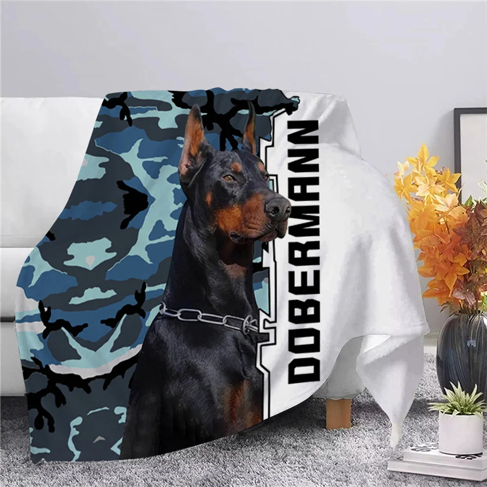 

CLOOCL Animal Doberman Flannel Blanket 3D Print Blankets for Beds Bedding In Room Soft Blanket Bedspread Home Textile Decor