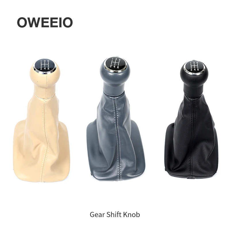 

OWEEIO Manual Gear Shift Knob StickTransmission for Audi Shift Lever C5 A6 Shift Handball Dust Cover Gear Lever Rice Black Gray