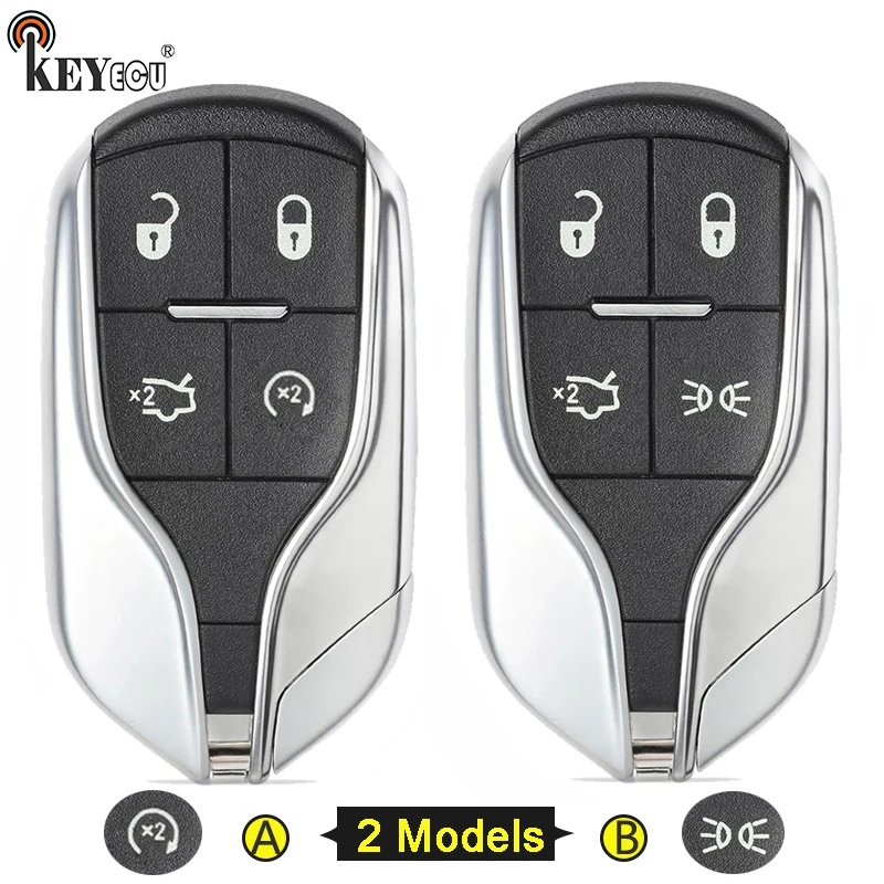 KEYECU для Maserati Ghibli Quattroporte FCC ID: M3N 7393490 замена 4 кнопки умный пульт дистанционного