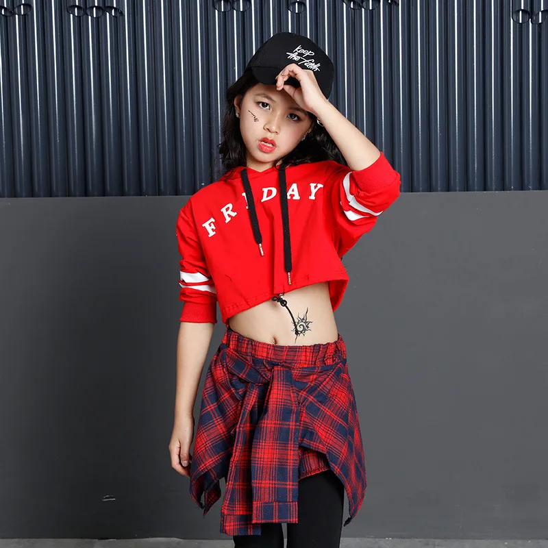 

Children Clothing Set Girls Jazz Hip Hop Modern Dancewear Costumes kids Dance Street Clothes Long Sleeve Tops+Pants 2pcs Outfits