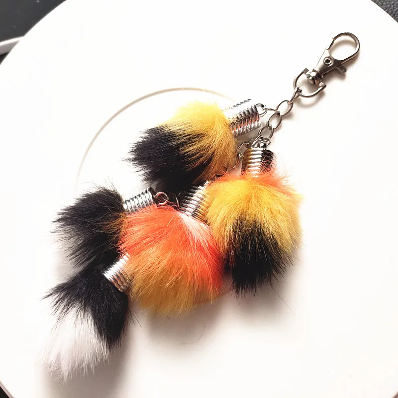 20 см в длину Искусственный мех брелки виноград гроздь дизайн брелоки с помпонами