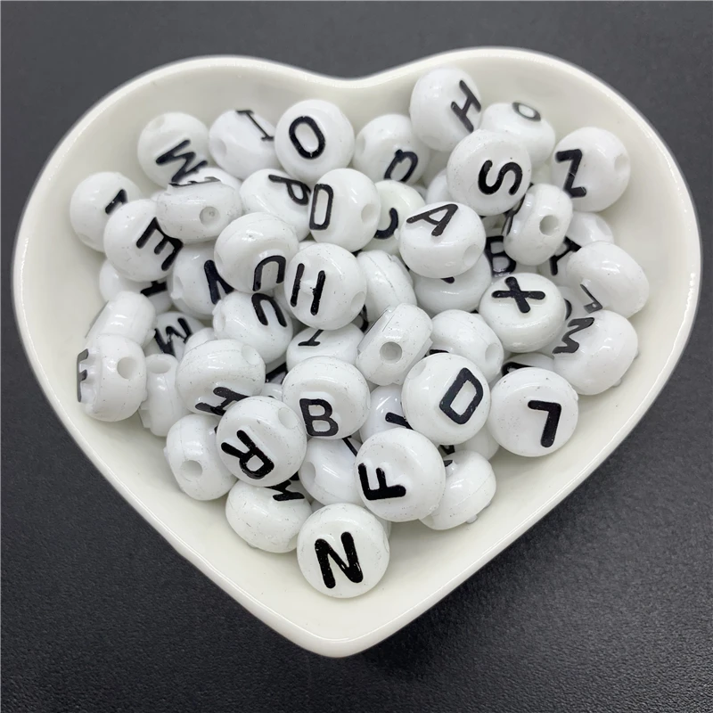 50 шт./лот 10 мм акриловые разделенные Бусины овальные Смешанные Буквы Алфавит
