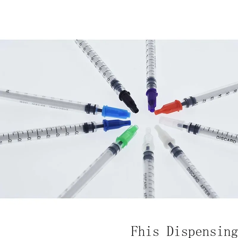 Раздаточные шприцы 1cc 1 мл Пластиковые с наконечником различные цвета упаковка