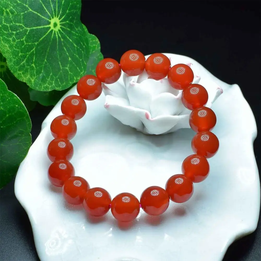 

Natural stone red agate beaded bracelet, healing power stone charm gemstone jewelry for men and women
